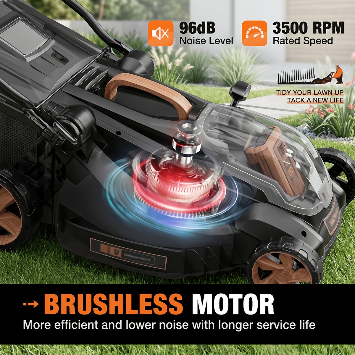 40V 16" Cordless Lawn Mower W/ 4.0Ah Battery, Brushless Motor, 6 Position Height Adjustment Electric Lawn Mower, Single-Lever Height Adjustment, 2-in-1 Mulch & Bag, Foldable Handle for Easy Storage