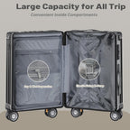 OYEROL 3pcs Hardshell Luggage Set, 20/ 24/ 28 Inch Lightweight ABS+PC Suitcase with TSA Lock, 360° Double Spinner Wheels, Expandable Design for Men & Women Travel, Black