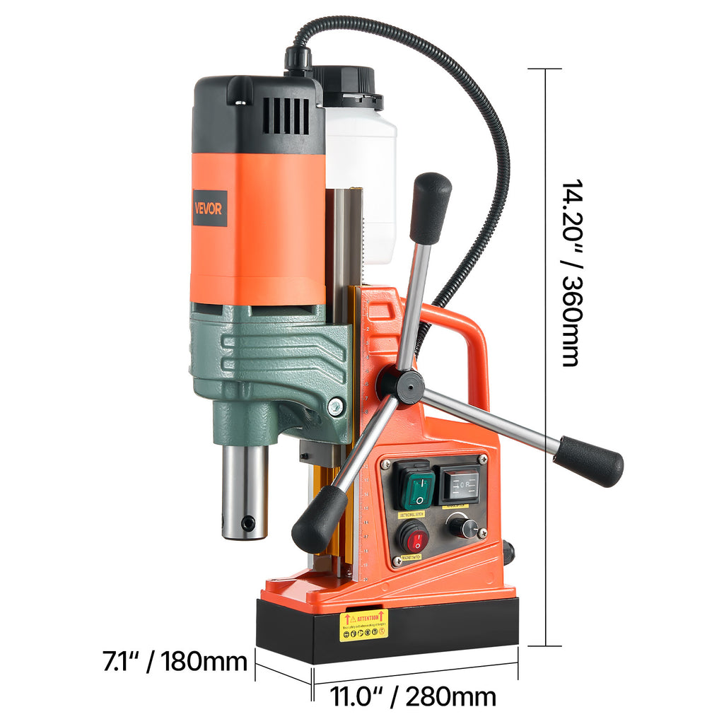 VEVOR Magnetic Drill Press with 2-Inch Coring Capacity and Variable Speed for Steel Fabrication and Jobsites