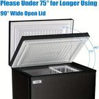 WANAI 3.5 Cu.Ft Chest MINI Freezer Adjustable 7 Thermostat Compact Deep Freezer Top Door Low Noise with Removable Basket