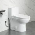 [Compact Dual Flush Toilet] Eridanus Compact Dual Flush Single Unit Toilet, Extended Shape Featuring a 16-3/8" Seat Elevation, Gentle Close Lid, 1.1/1.6 Gallons Per Flush, 12" Rough-In