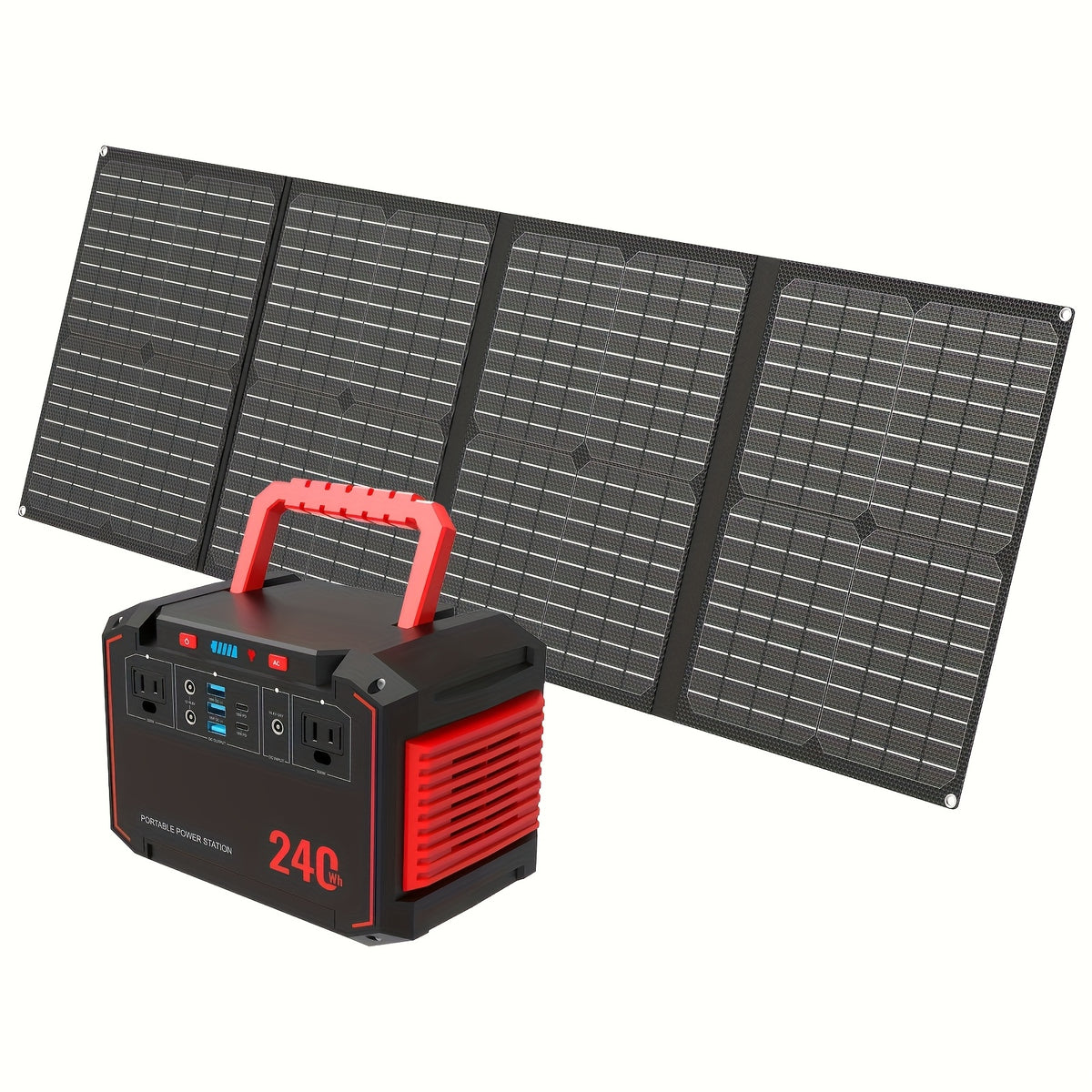350W/150W Peak Solar Generator Portable Power Station with 60W/40W/30W/21W Solar Panels Included, 240Wh/111Wh/88.8Wh Solar Power Bank AC DC USB Ports for Camping Tents, Emergency Outdoor Home Use, CPAP, Fans, Laptops, Emergency, Gifts