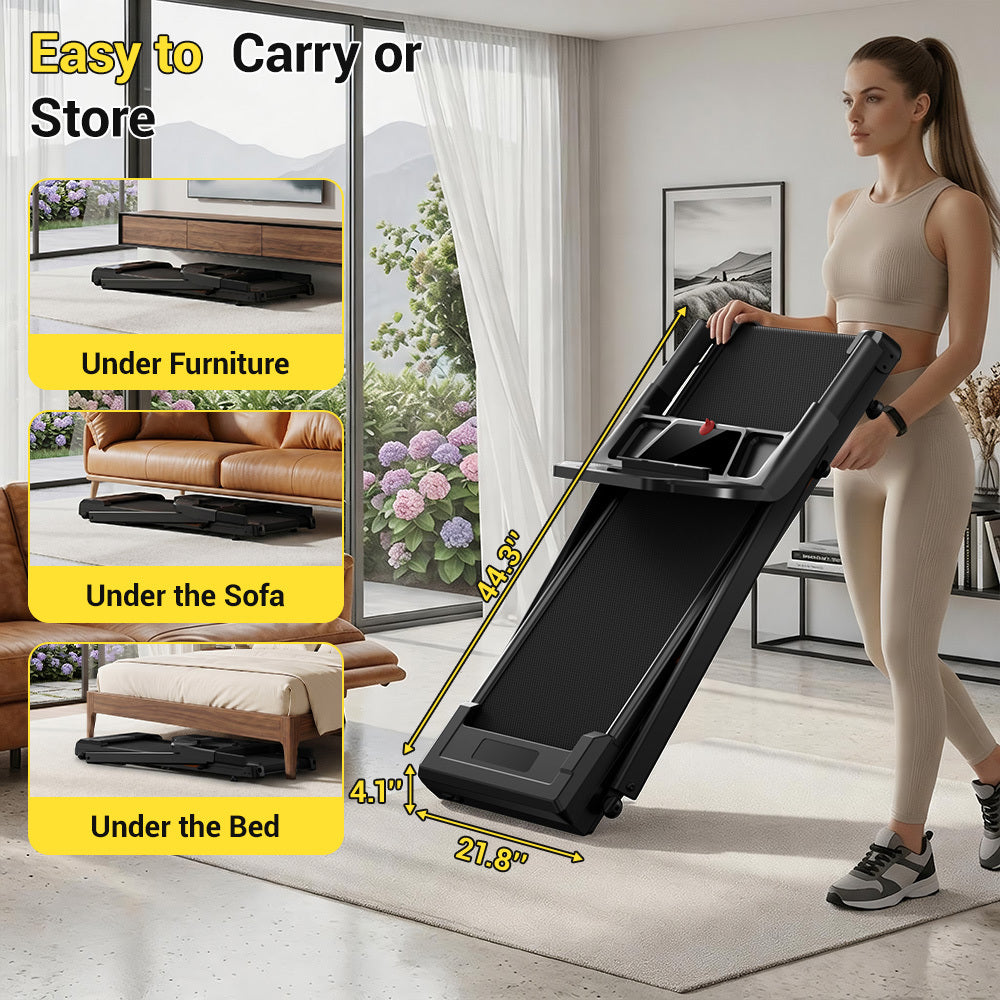 4-in-1 Treadmill with 18% Incline, Portable Treadmills for Home with Handle, Foldable Treadmills for Home and Office, 350 Lbs Weight Capacity.