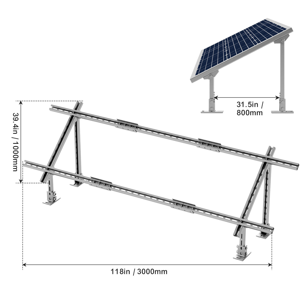 VEVOR Multi-Pieces Solar Panel Mounting Brackets 30°-60° Adjustable Brackets