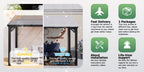 Outdoor Gazebo & Pergola Set - Hard Top Lean-to Wall Mounted Aluminum Alloy Awning With Canopy Roof, Outdoor All-Weather Cover For Patio, Backyard, Deck, Shade & Rain Protection(Multi-size Selection)