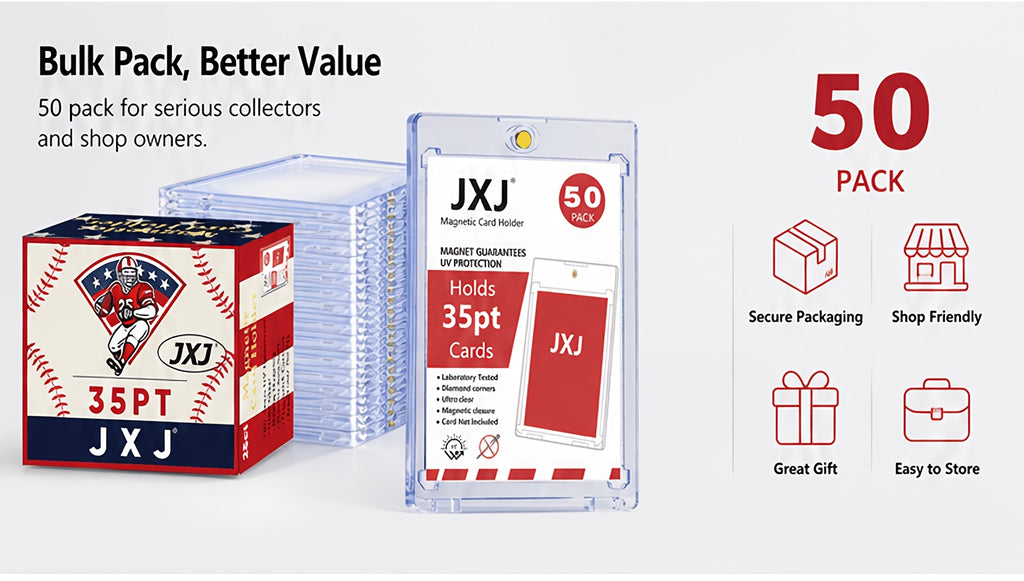 [400ct Magnetic Card Holder] - One Touches for Trading Cards, Hard Plastic Construction, 35pt Thick Card Case Protector for Baseball, And Trading Cards, Perfect Christmas And Halloween Gifts