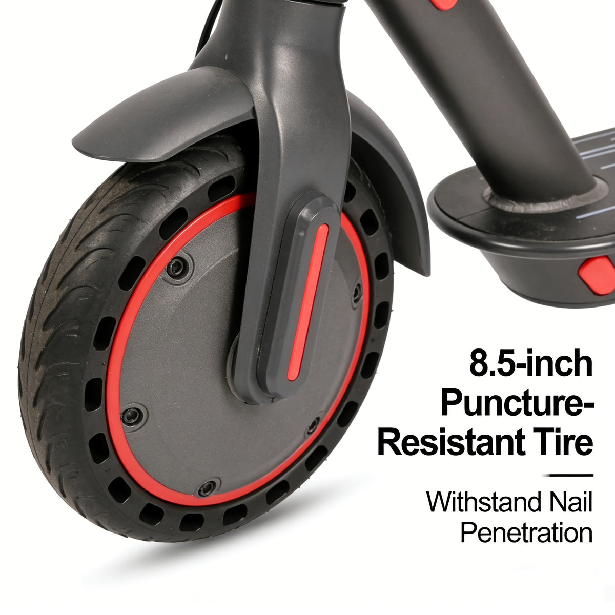 Lightweight Quick Foldable Electric Scooter for Adults, 350W Motor, 8.5 Inch Solid Anti-Slip Tires, APP & LCD Dashboard Control, Dual Brakes Safety Bell, Up to 265LBS Load, Long Range Commuter E-Scooter, Durable Aluminum Alloy Body