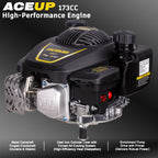 Aceup Energy Gas Engine Vertical Shaft, 4.4HP 173cc 4-Stroke OHV Gas Motor with Primer for Lawn Mower, EPA Compliant
