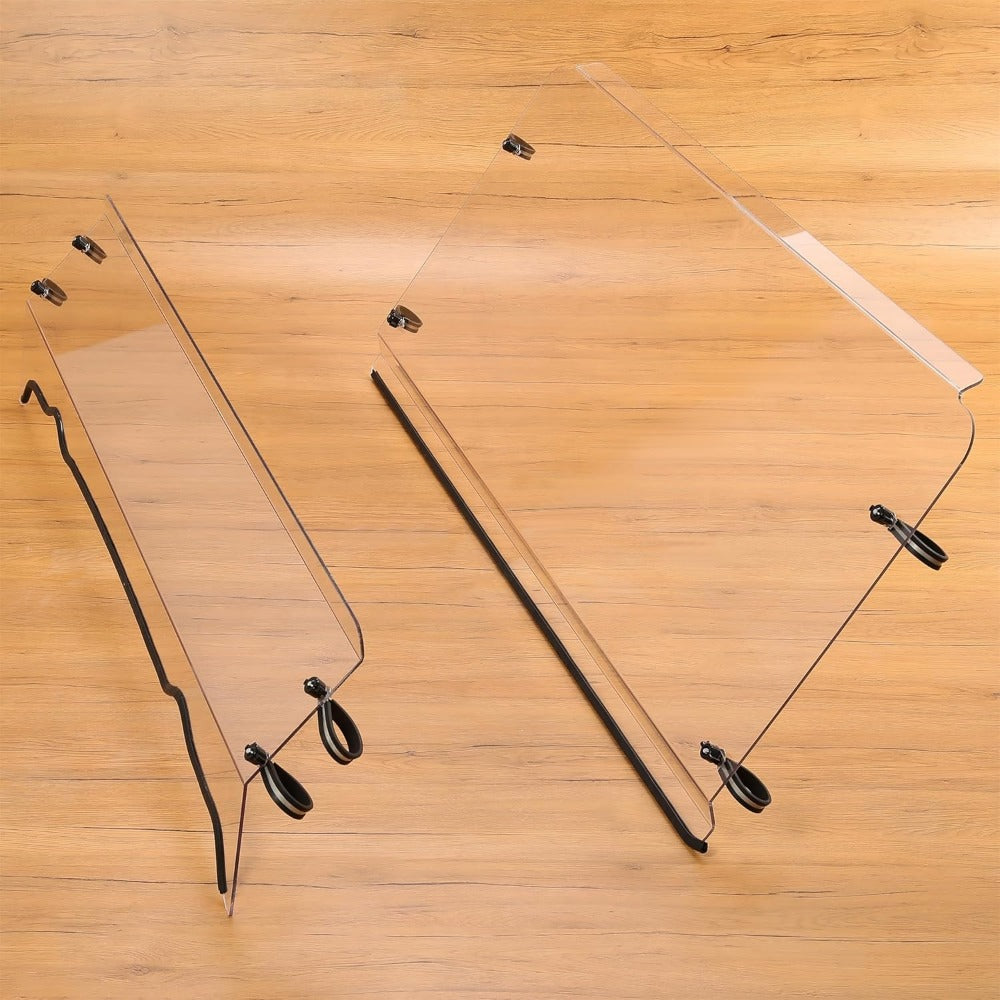 Full Windshield Compatible with 2009-2023 for Polaris Ranger XP 500 570 700 800 Full Size Round Cage Full Windscreen (Two pieces spliced together, Windproof Snow )