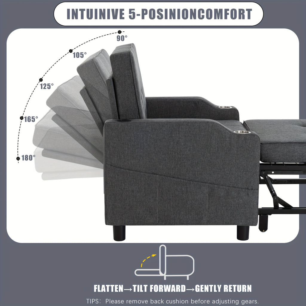 3-in-1 Folding Sofa Bed - Convertible Sleeper Chair to Bed, Space-Saving Modern Furniture for Small Apartments, Dorms, Offices