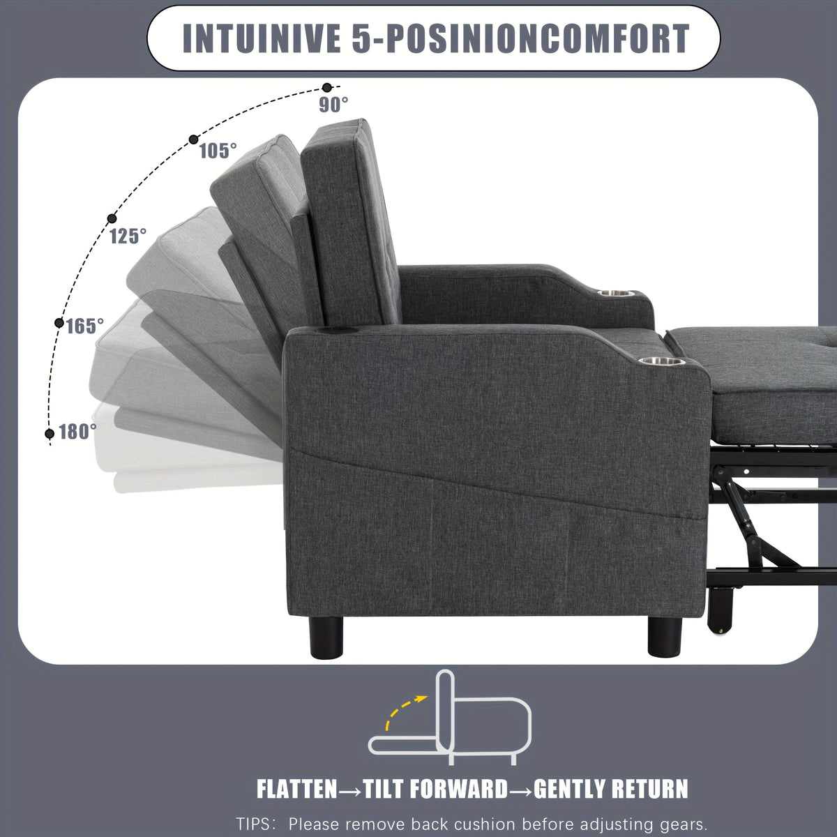 3-in-1 Folding Sofa Bed - Convertible Sleeper Chair to Bed, Space-Saving Modern Furniture for Small Apartments, Dorms, Offices