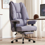 [PU Leather Executive Chair] Efomao Desk Office Chair 400LBS, Big And Tall Office Chair, PU Leather Computer Chair, Executive Office Chair With Leg Rest And Lumbar Support