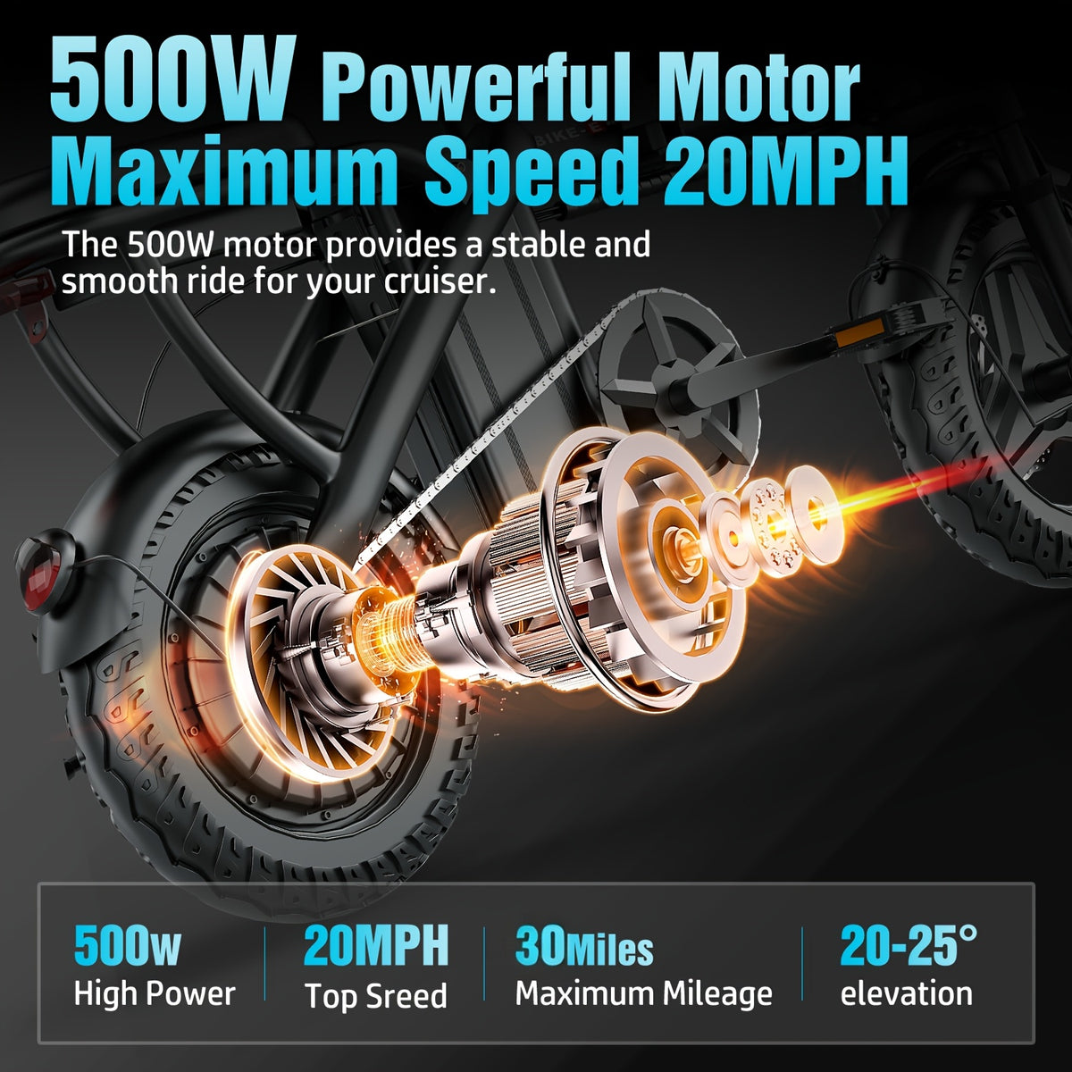 500W 20 Miles Per Hour Foldable Electric Bike For Adults, 48V 6Ah Removable Battery, 14" Ebike, Electric Mini Bike, The Range Is 30 Miles