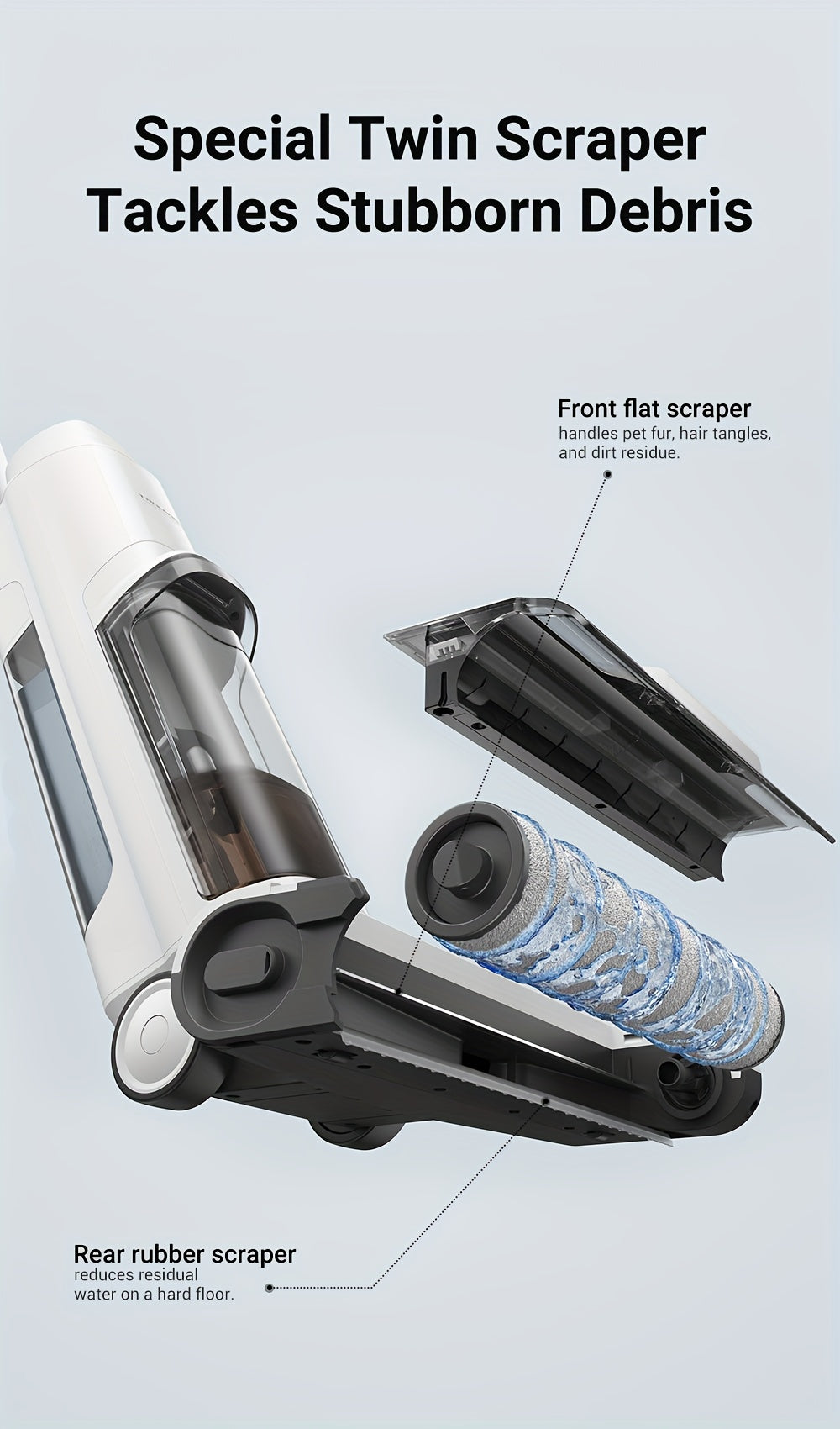 Wet Dry Vacuum Cleaner DREAME K10 Plus for Home Messes, 6.5KPa Suction and Flexible Cord or Battery Operation