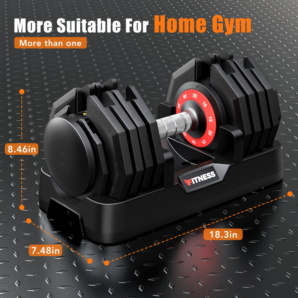 80/55LBS Adjustable Dumbbell with Base (1pc/2pcs), Non-Slip Textured Handle, 1 Second Weight Adjustment, Octagonal Design, Suitable for Home Gym Exercise, Strength Training Equipment, Suitable for Men/Women