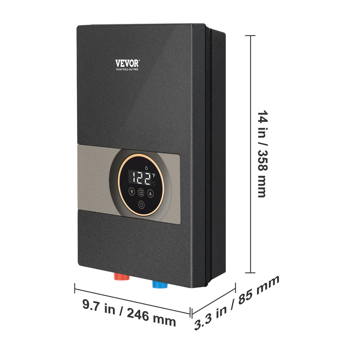 VEVOR Instant Water Heater, 8/13.8kw Electric Tankless Water Boiler, Digital Temperature Display & Easy Installation & 24-Hour Water Supply, For Kitchen Bathroom Shower Mall Salon Shampoo ETL Listed