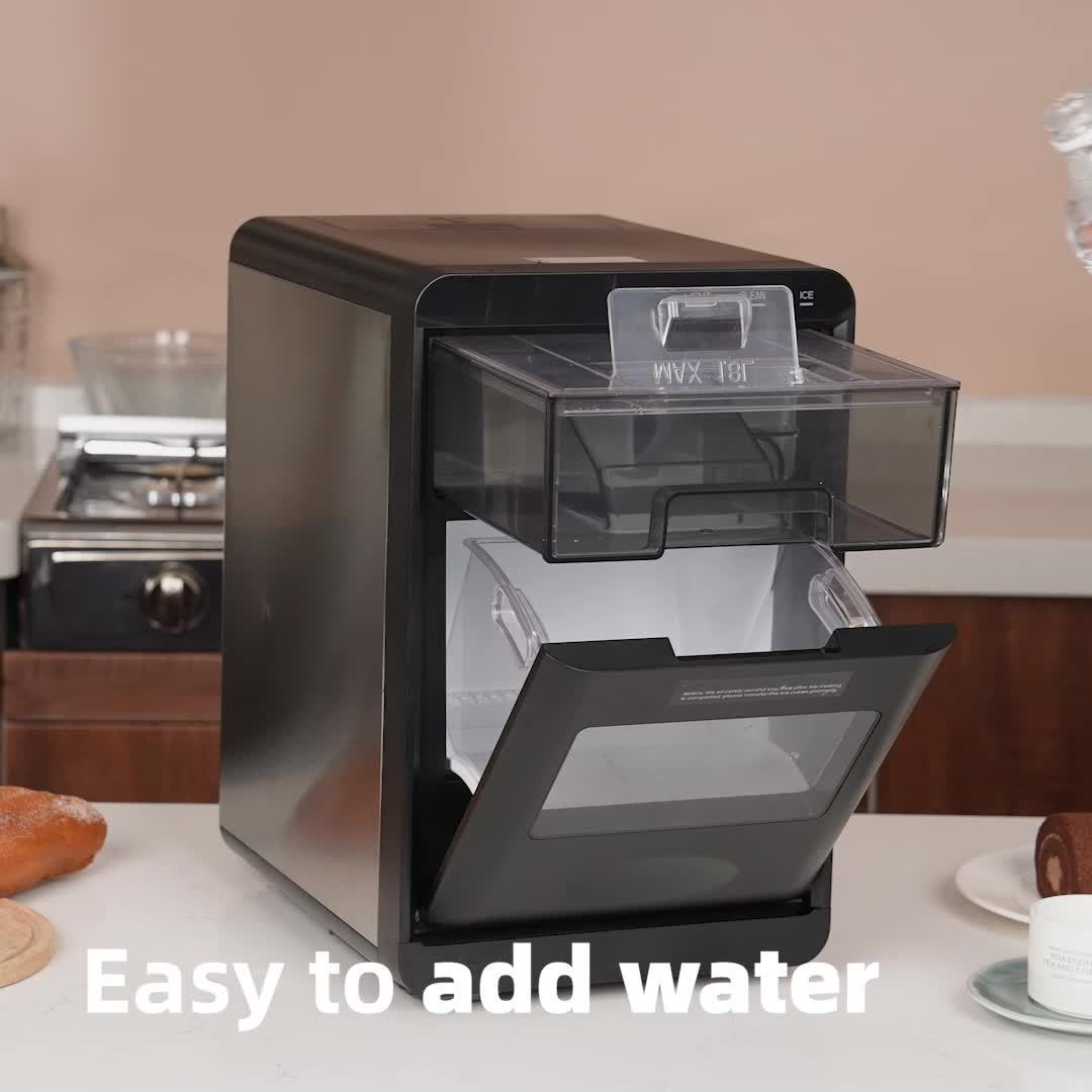 Countertop Nugget Ice Maker, 34/44Lbs Daily Production, Auto-Cleaning Pellet Ice Machine | Mini Fridge, Compact Refrigerator, Comes With Ice Scoop & Basket, Sonic Ice Machine Ideal For Home/Office/Kitchen