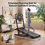 39% Incline Folding Treadmill for Tall Users, 3.0HP Quiet Motor, 350 Lbs Capacity, 6.2 MPH, Elevated Dual Handle Bar and Suction Tablet Holder