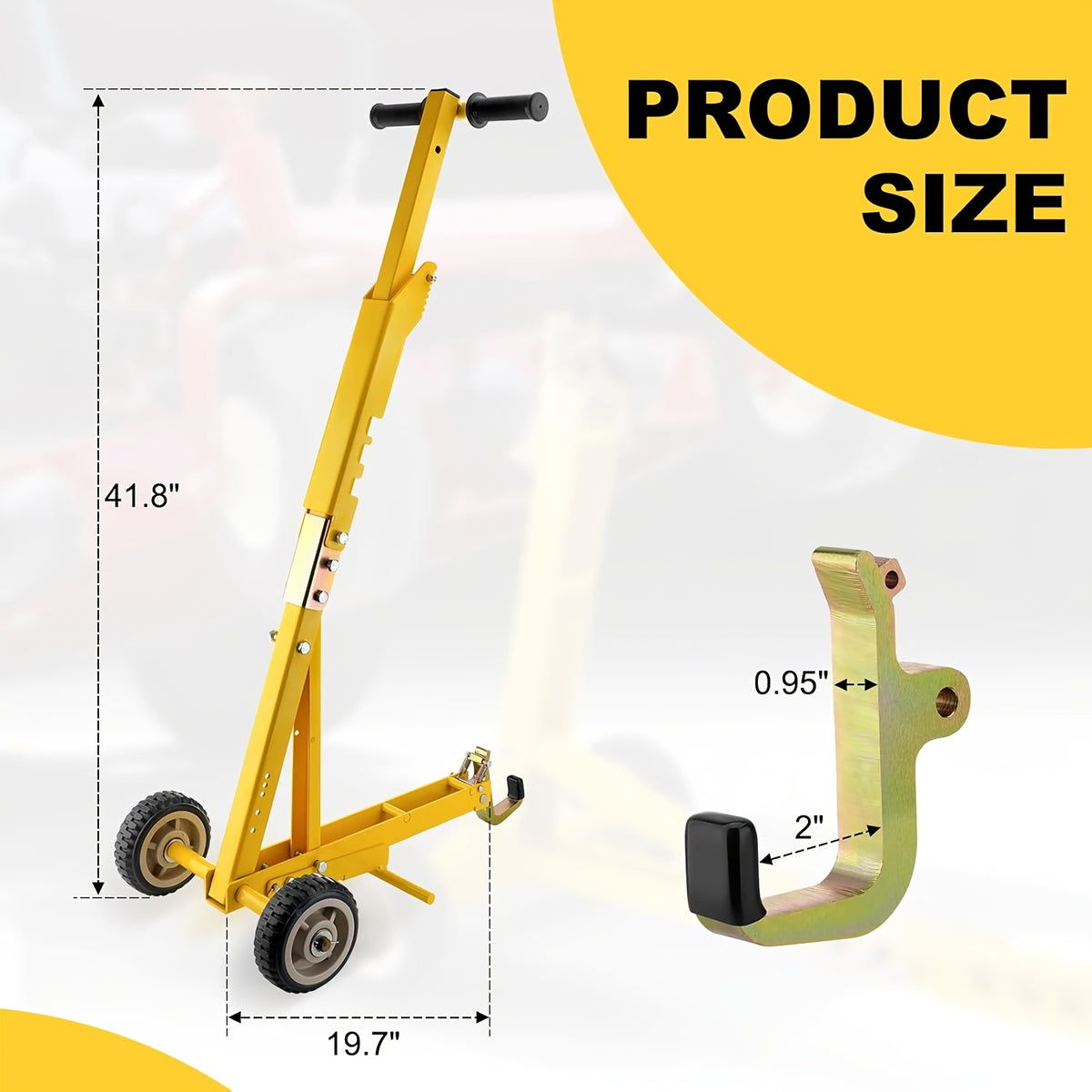 800 LBS Lawn Mower Lift Jack, Foldable Heavy Duty Zero Turn Mower Jack, Compatible with ZTR, Commercial And Walk-Behind Mowers, Comes with Installation Guide