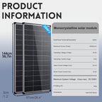 Bifacial Solar Panel Set, 400W Four-Panel Configuration for Rooftop, Farm, RV and Off-Grid Power Systems