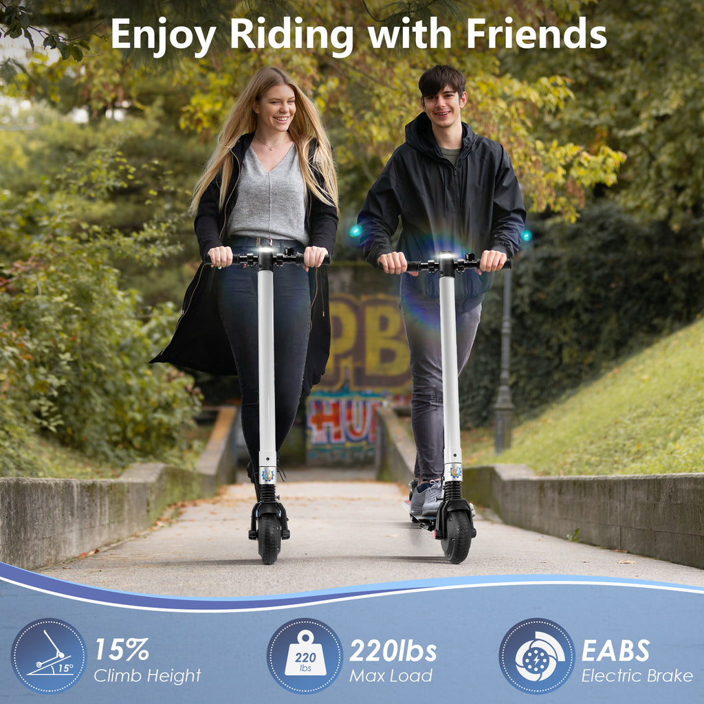 Caroma Rated 250W ( Peak 420W ) Electric Scooter, 15.5-25 Miles Range & 15.5-20 Mph, LED Display, Dual Braking System, Foldable Commute Electric Scooter