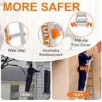 LEVELEVE 6-Step A Frame Step Ladder, Extension Ladder with Two Stabilizer Bars & Wheels, 330 Lbs Security Load Multi-Position Ladder for Stairs Home Indoor Outdoor Roof