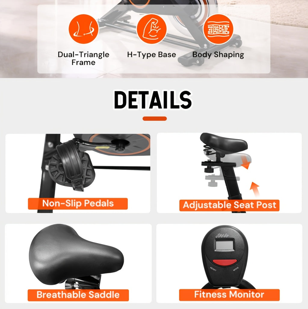 1pc Heavy-Duty Magnetic Bike for Home Gym - Adjustable Magnetic & Belt Drive System, Quiet Indoor Cycling Bike with Magnetic Brakes, Suitable for Home Gyms, Rehabilitation Training, for Home Fitness Equipment, Christmas Gifts