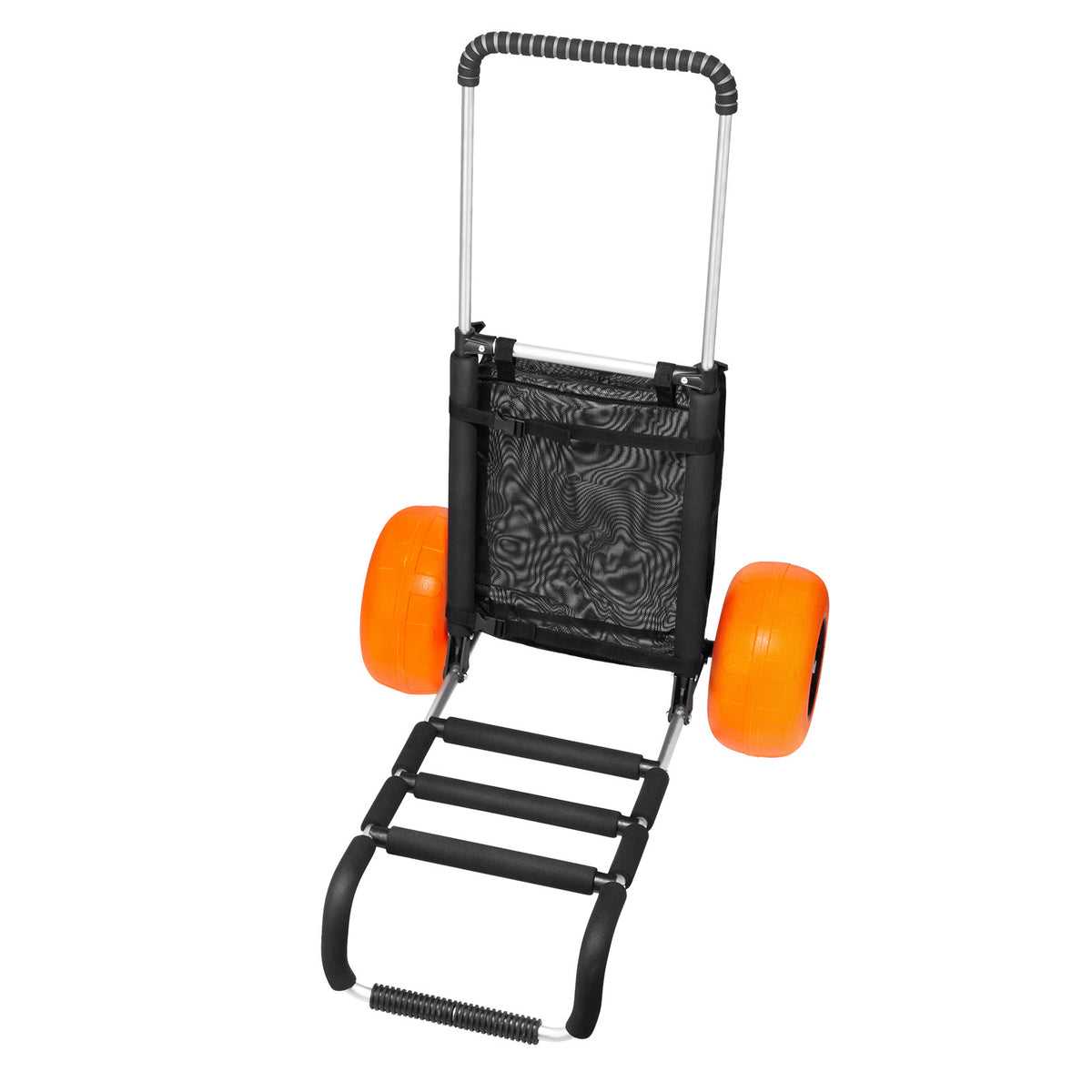 VEVOR Beach Dolly with Big Wheels for Sand, 29.9" x 15.4" Cargo Deck, w/ 12" Foam Wheels, 165LBS Loading Capacity Folding Sand Cart & 27" to 44.7" Adjustable Height, Heavy Duty Cart for Beach