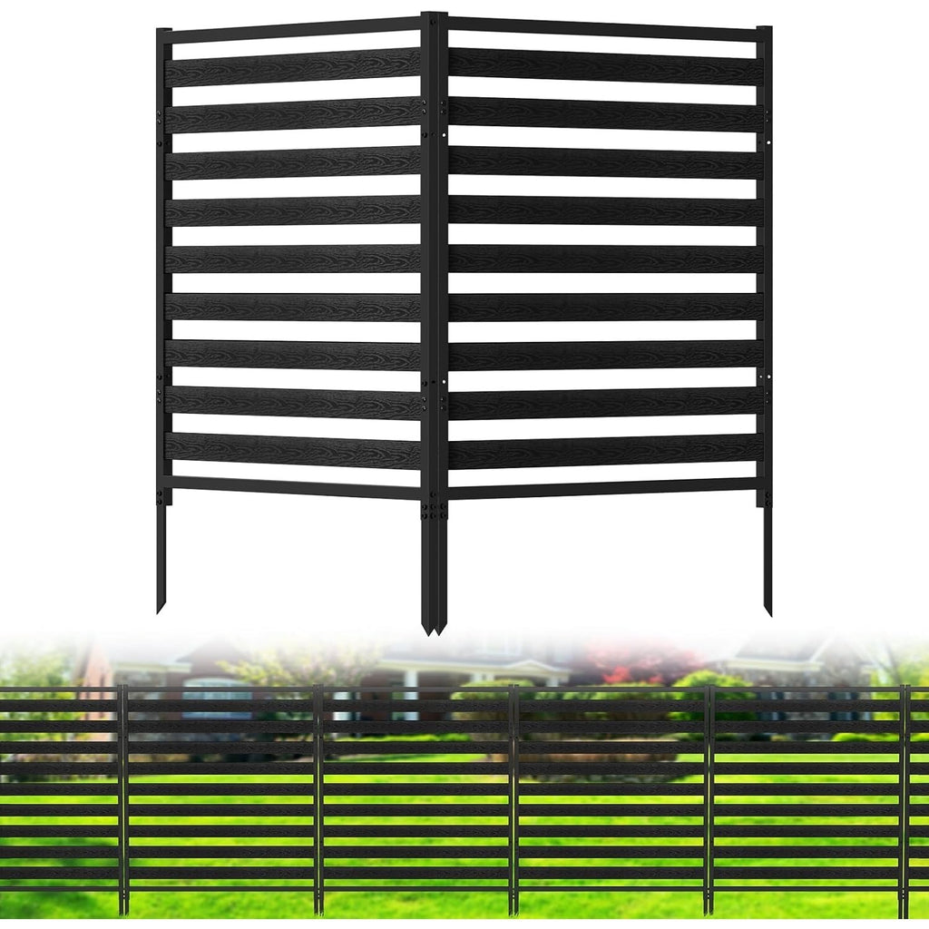 Metal Air Conditioner Fence 2 Panels - 40.27' W x 54.6' H Outdoor Privacy Screen, No Dig Wooden Privacy Screen for AC Unit, Trash Can, Pool Equipment, Yard Garden