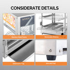 5-Tier Food Warmer Pizza Warmer Countertop, Food Warmer Display Pretzel Warmer with LED Lighting Removable Shelves Glass Door, Pastry Display Case for Buffet Restaurant Cafe, 110V 800W
