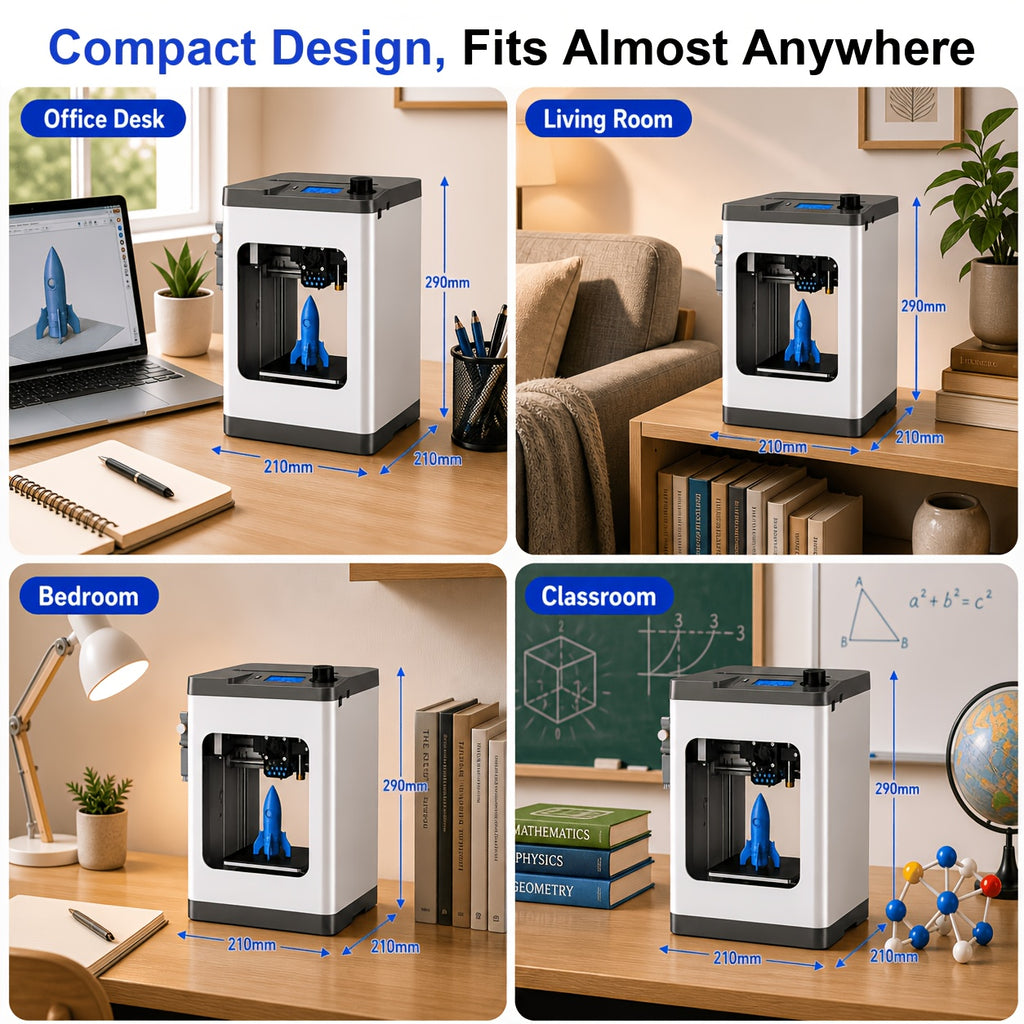 Tina2S V12 Mini 3d Printer Machine with Wi-Fi Cloud Printing, Fully Assembled Auto-Leveling 3D Printer for Beginners, Enhanced Extruder with Auto Filament Loading