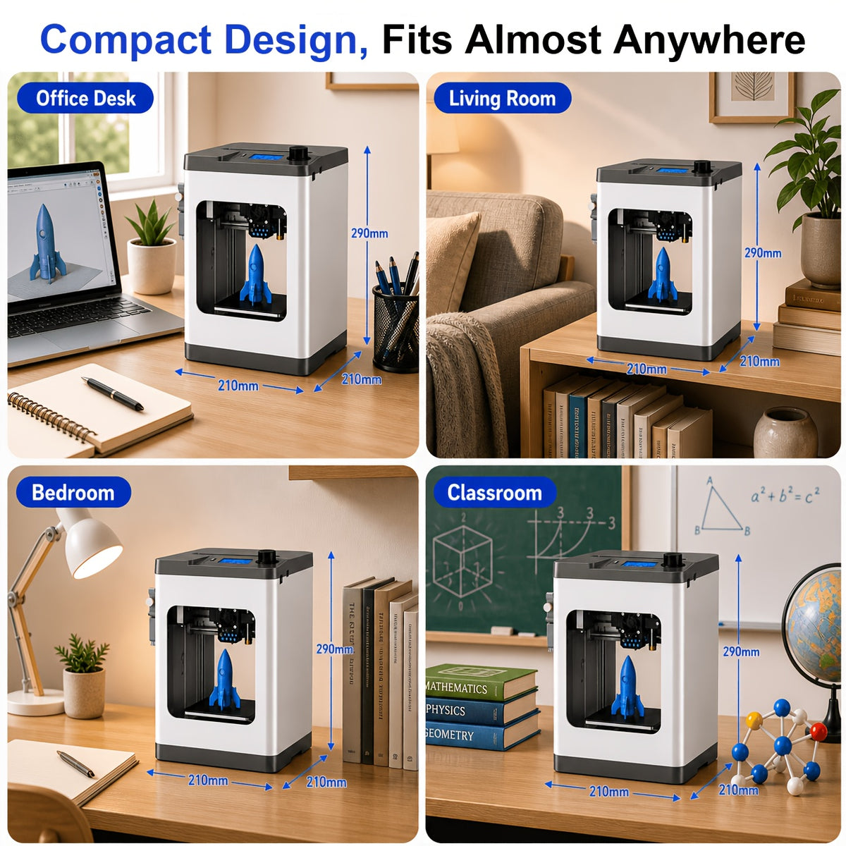 Tina2S V12 Mini 3d Printer Machine with Wi-Fi Cloud Printing, Fully Assembled Auto-Leveling 3D Printer for Beginners, Enhanced Extruder with Auto Filament Loading