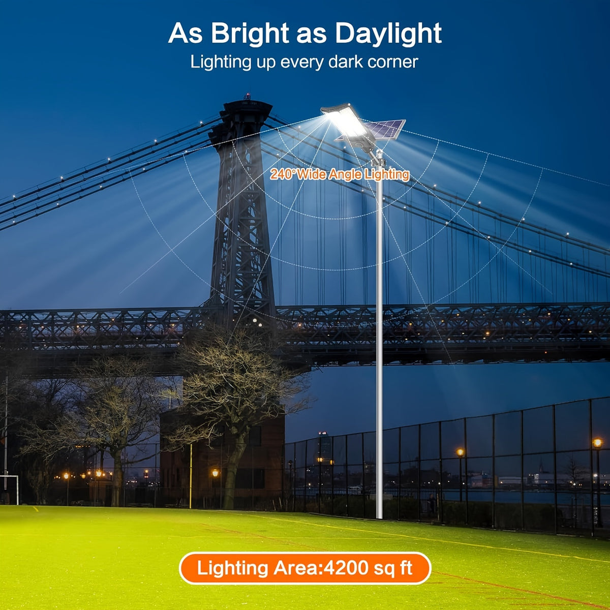 Adewalk 2pcs Solar Street Light, Commercial Grade Solar Street Lights Outdoor Dusk to Dawn, Solar Lights Outdoor with Motion Sensor And Remote Control, Solar Parking Lot Lights for Yard, Country
