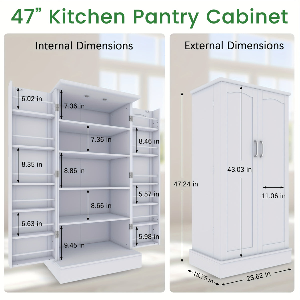 47" Freestanding Storage Cabinet with Adjustable Shelves, Multi-Sport Ball Storage with Large Drawer, Versatile Modern Cabinet for Dining Room, Bathroom, Living Room, Laundry, Sports Equipment Organizer, Basketball, Golf Balls Storage Box