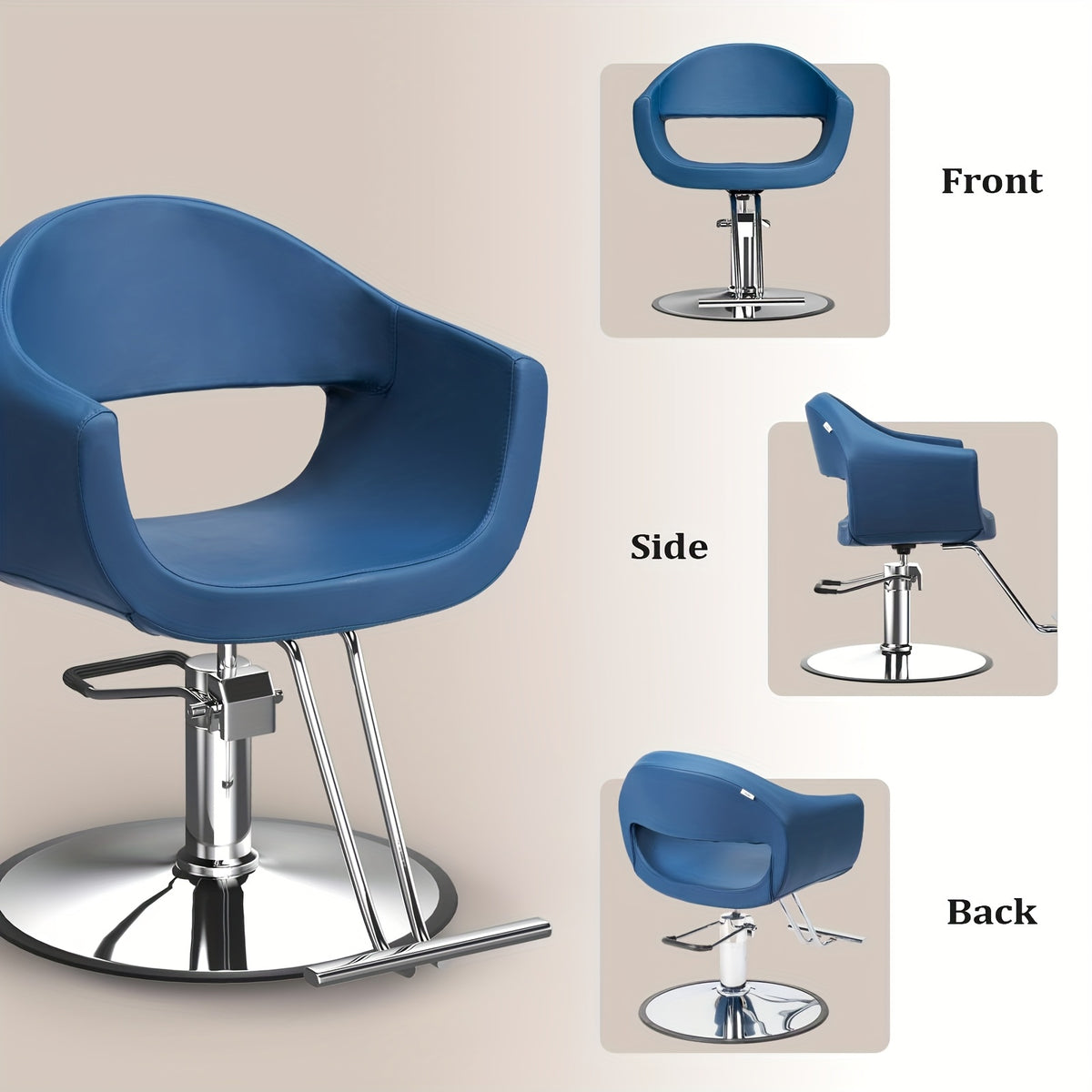 Heavy Duty Barber Chair with Hydraulic Lift - Professional Salon Styling Chair, 360° Swivel Base & Footrest, Manual Height Adjustment, Sturdy Construction for Salon, Spa, Home - Compatible with Hard Floors (Barber Shop, Beauty Parlor