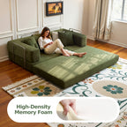 Boneless Sofa Bed, Modern Cloud Couch Folding Sofa Bed, Modular Sofa In A Box Compressed Memory Foam Sofa with Washable Sofa Cover for Living Room, Bedroom, Apartment