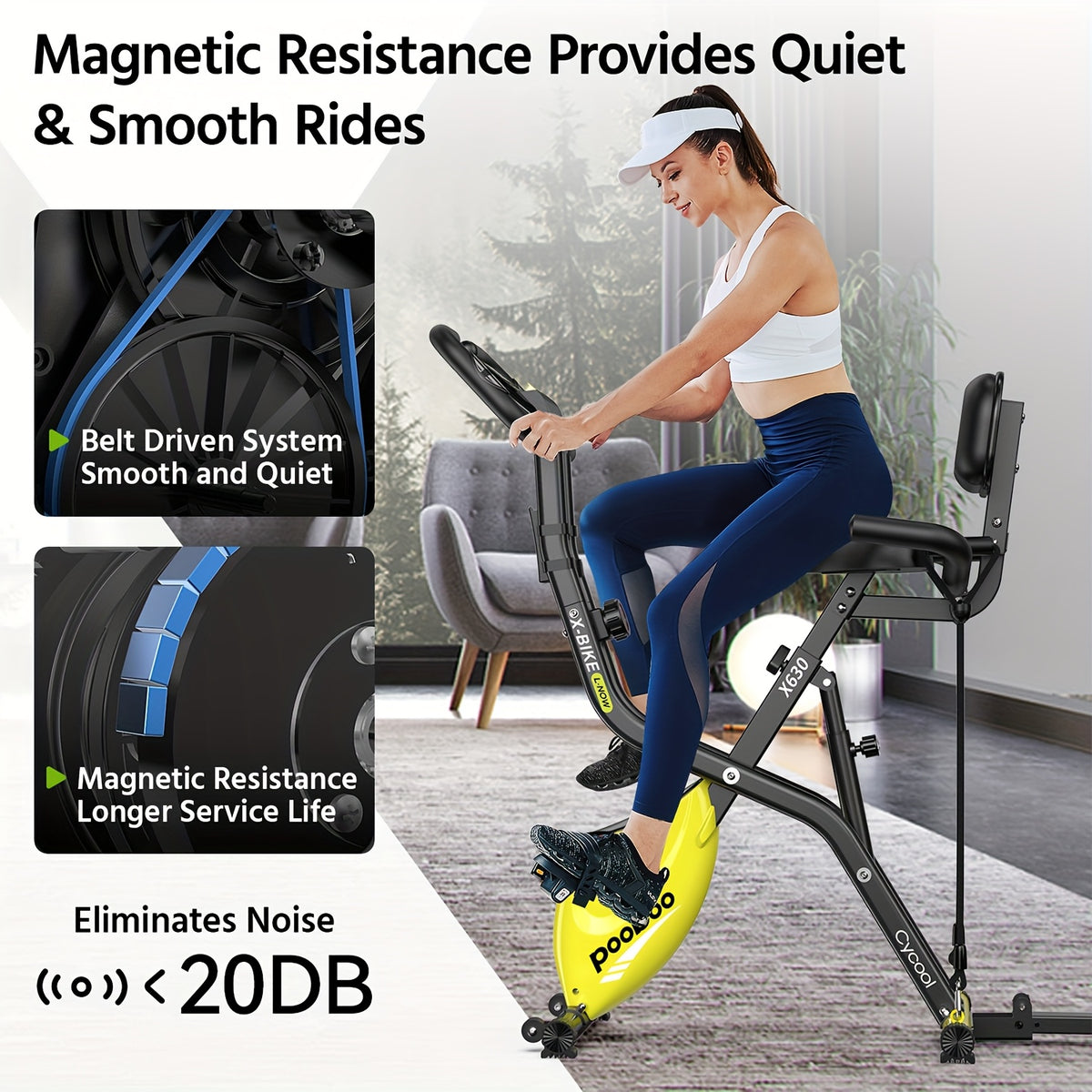 HASIMAN Foldable Indoor Exercise Bike for Home Gym Workout with Twister Disk And Arm Resistance Bands, Adjustable Resistance Fullybody Fitness Exercise Cycling