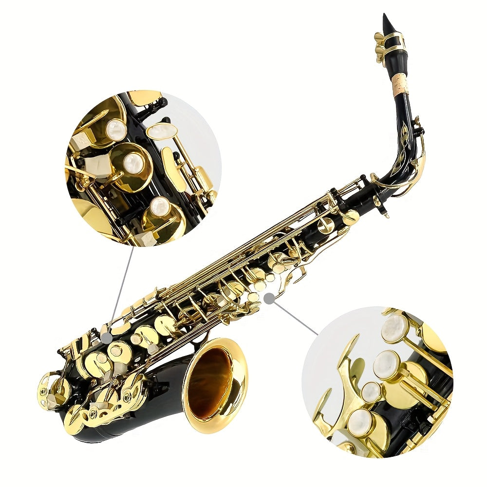 WUQIMUSC Alto And Soprano Saxophone | E-Flat Alto/B-Flat Soprano Available | Multiple Colors And Golden Lacquer End | Handcrafted | Full Kit with Case And Mouthpiece | Ideal Easter Gift for Friends, Him And Her Wind Instruments