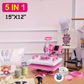 8in 1/ 5in 1 Heat Press Machine 15x12 Inch Combo Digital Multifunctional Sublimation Heat Transfer Machine, 360°Rotation Swing Printing Sublimation Heat Press for T Shirts Hat Mug Cap Plate