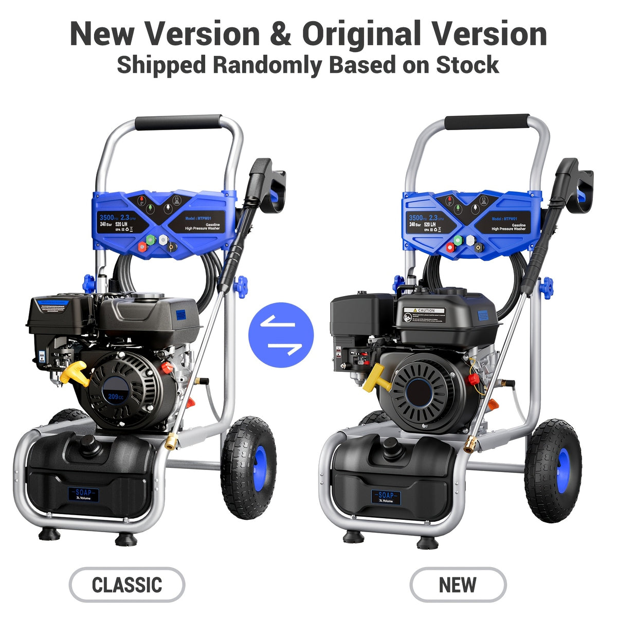 3500PSI Pressure Washer -2.3GPM 212CC Gasoline Washer with 25ft Hose And 4 Quick-Connect Multi-Angle Nozzle, Courtyard Car High-pressure Washer, Perfect for Cleaning Outdoor Surfaces, Roads, And Walls