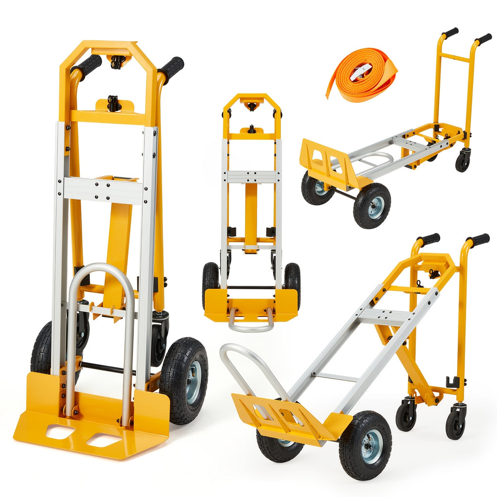 [Heavy Duty Folding Truck] Danrelax 4-In-1 Heavy Duty Folding Hand Truck 1000 Lbs Capacity, Convertible Cart And Platform Dolly, Lightweight Heavy Duty Moving Truck for Warehouse, Garage, Travel, Delivery