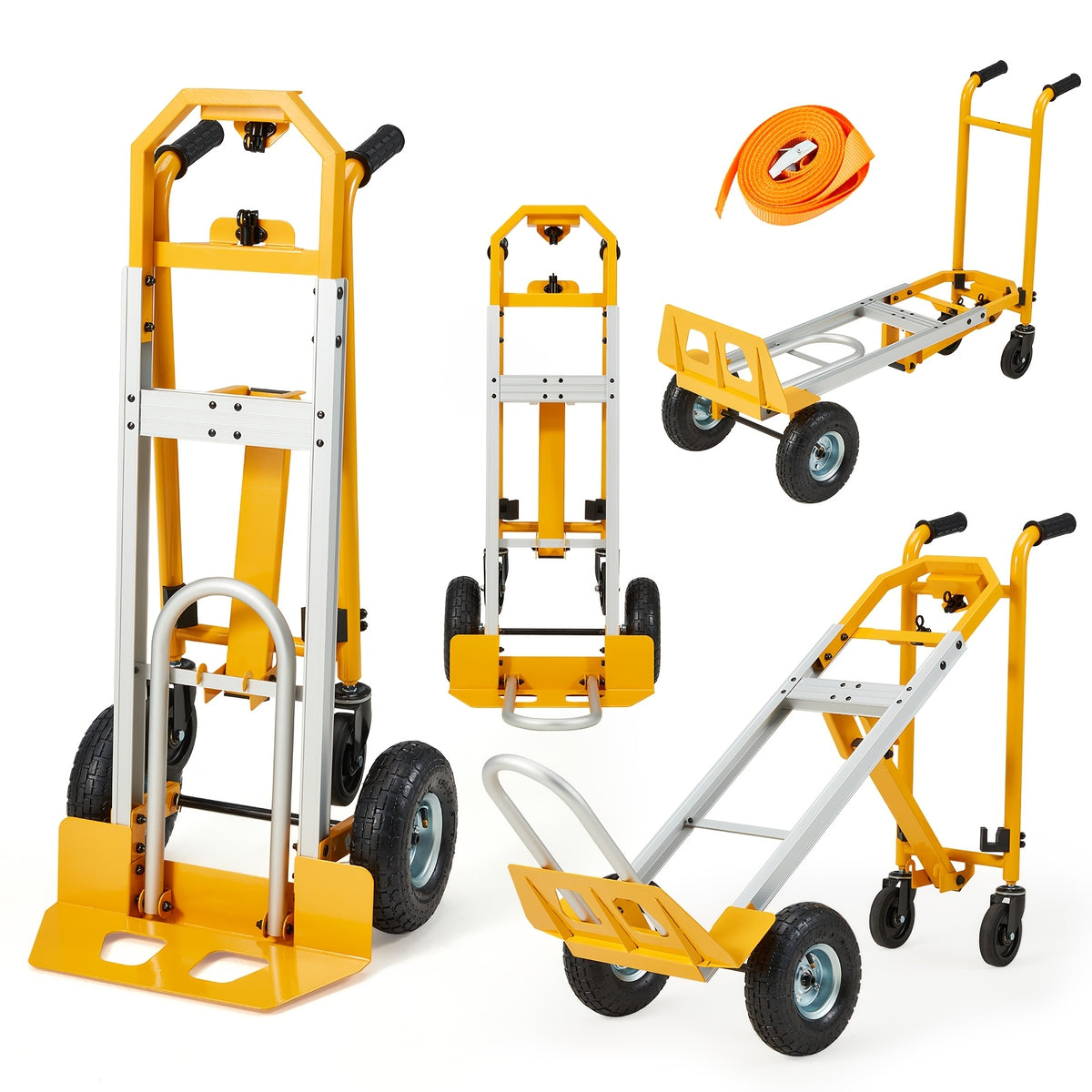 [Heavy Duty Folding Truck] Danrelax 4-In-1 Heavy Duty Folding Hand Truck 1000 Lbs Capacity, Convertible Cart And Platform Dolly, Lightweight Heavy Duty Moving Truck for Warehouse, Garage, Travel, Delivery