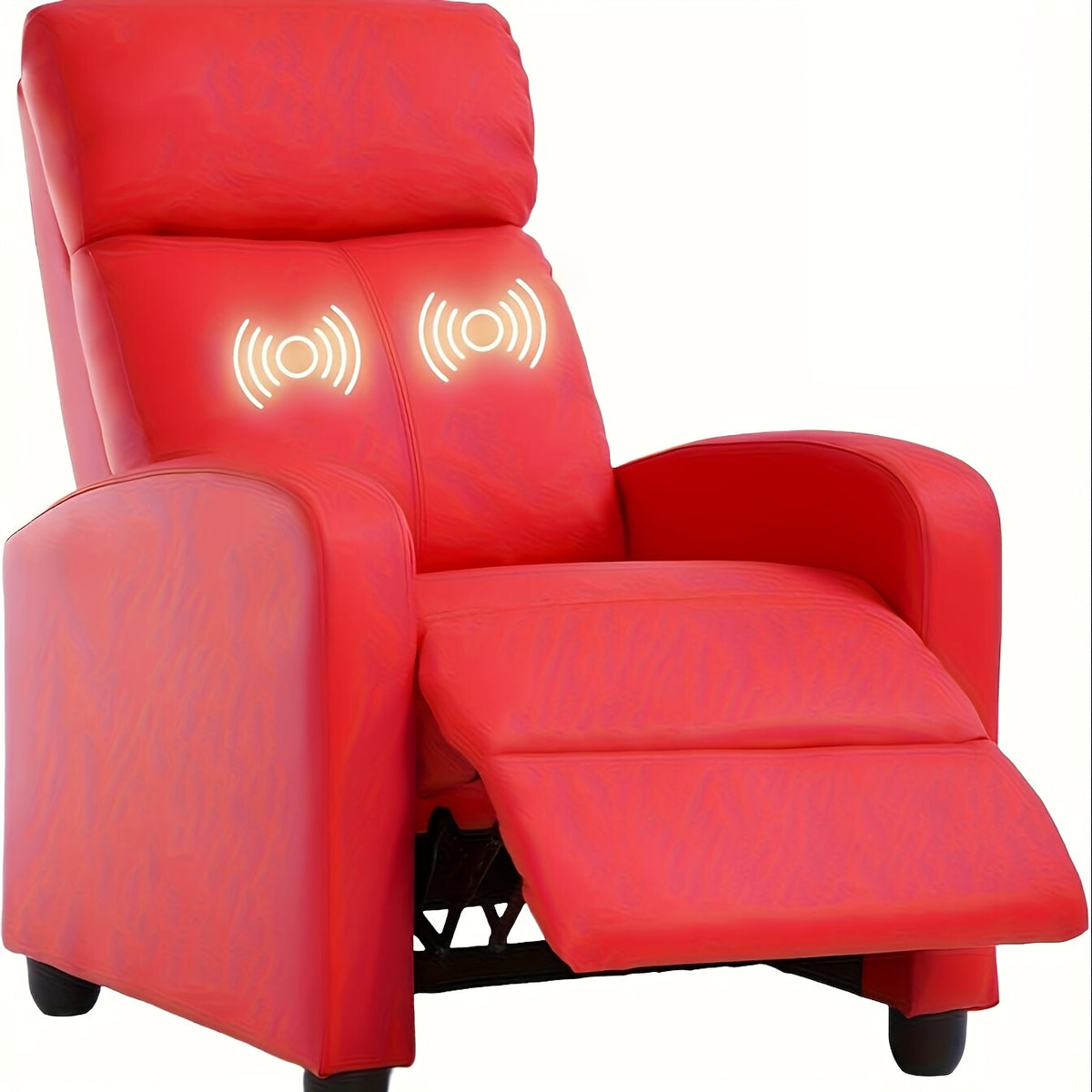 Recliner Chair Breathable Padded PU Leather Massage Single Sofa Recliners For Small Recliner Chair With Footrest Home Theater Seating For Bedroom Living Room