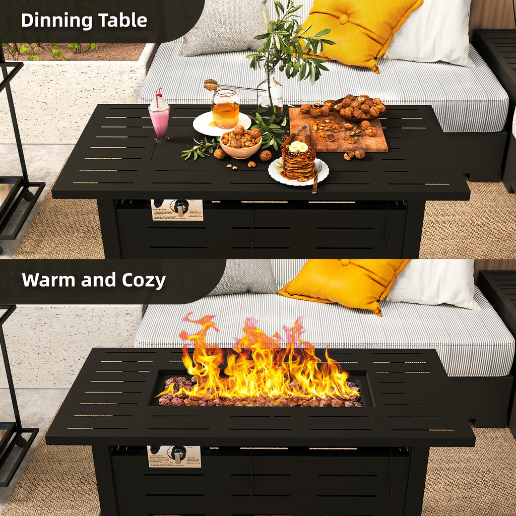 Propane Fire Pit Table for Dining and Outdoor Heat in 28 40 or 44 Inch Sizes – 50000 BTU Output