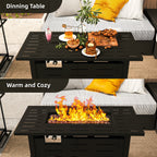 Propane Fire Pit Table for Dining and Outdoor Heat in 28 40 or 44 Inch Sizes – 50000 BTU Output