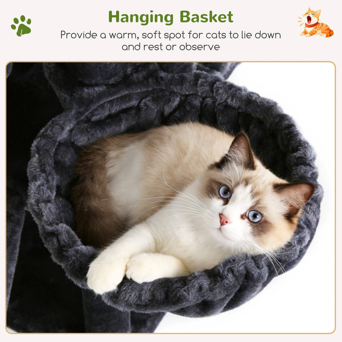 Globlazer 81 Inch Heavy-Duty Multi-Level Cat Tree Tower Suitable for Large Cats & Maine Coon, 2 Condos, 7 Sisal Posts with Scratching Board, 3 Hammocks, Beige Cat Furniture for 4+ Cats, Climbing Activity for Kittens