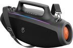 Skullcandy Barrel Bluetooth Boombox Speaker with LED Lightshow Mode – Water-Resistant Wireless Portable Speaker, Party Speaker, Outdoor Speaker, with USB-C & USB-A Charging Output, Carry Strap Not Included (Black) (80% New)