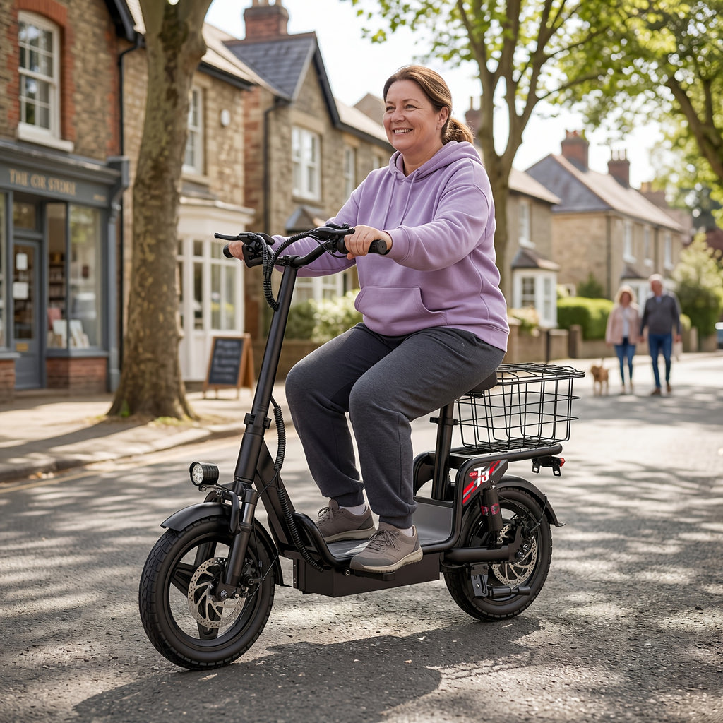 Urban Commuter Electric Scooter 560W Peak Motor 15-24.5MPH Max Speed 48V 10.4-15AH Battery 35Miles Range 330lbs Load Capacity Black City Commute Shopping Scooter For Urban Workers, Community Residents And Shoppers