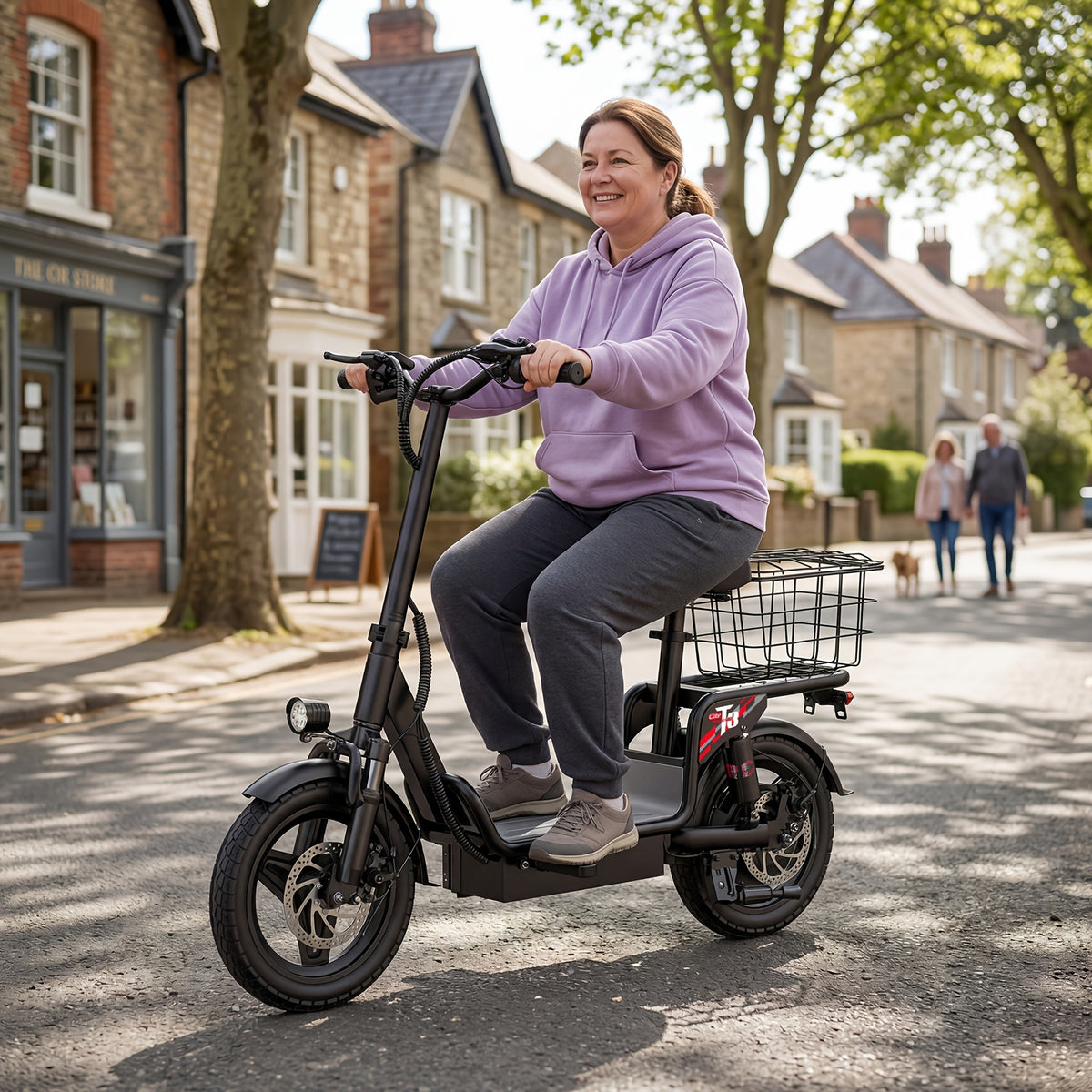 Urban Commuter Electric Scooter 560W Peak Motor 15-24.5MPH Max Speed 48V 10.4-15AH Battery 35Miles Range 330lbs Load Capacity Black City Commute Shopping Scooter For Urban Workers, Community Residents And Shoppers