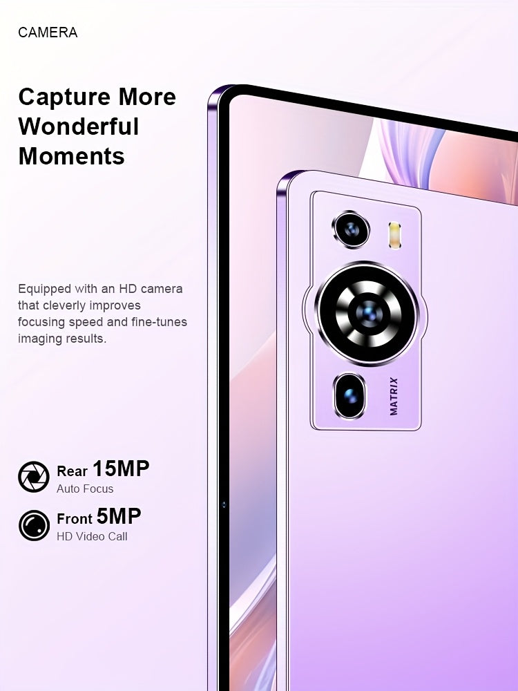 UXD A5 Android 15 Tablet, Equipped with Related Accessories, 16GB RAM (8GB+8GB Expandable), 512GB ROM Expandable up to 1TB, Supports WiFi/LTE, 6000mAh Battery, 10.1-inch HD Display with Keyboard, Mouse, Stylus, and Protective Case